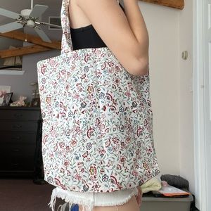 handmade floral tote bag